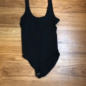 Victoria’s Secret Pink Black scoop neck body suit